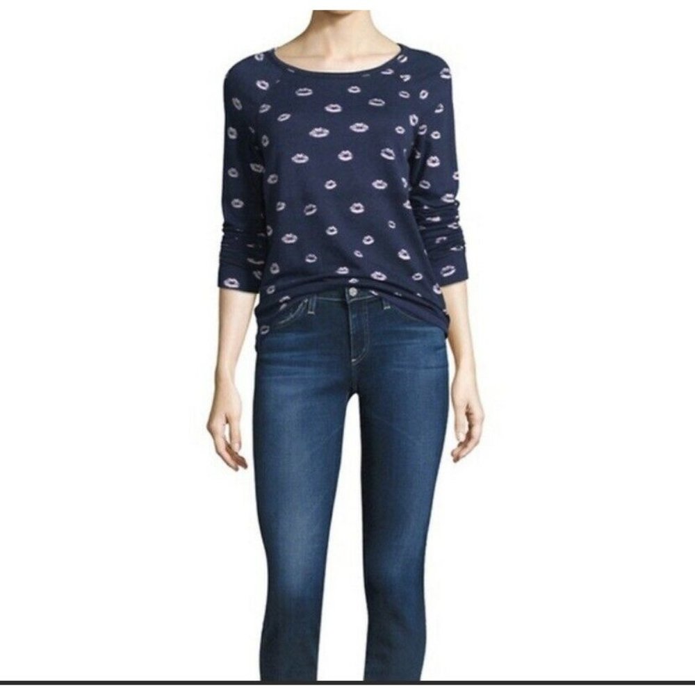 Joie Annora Lip Print Sweatshirt Sz XXS NWT